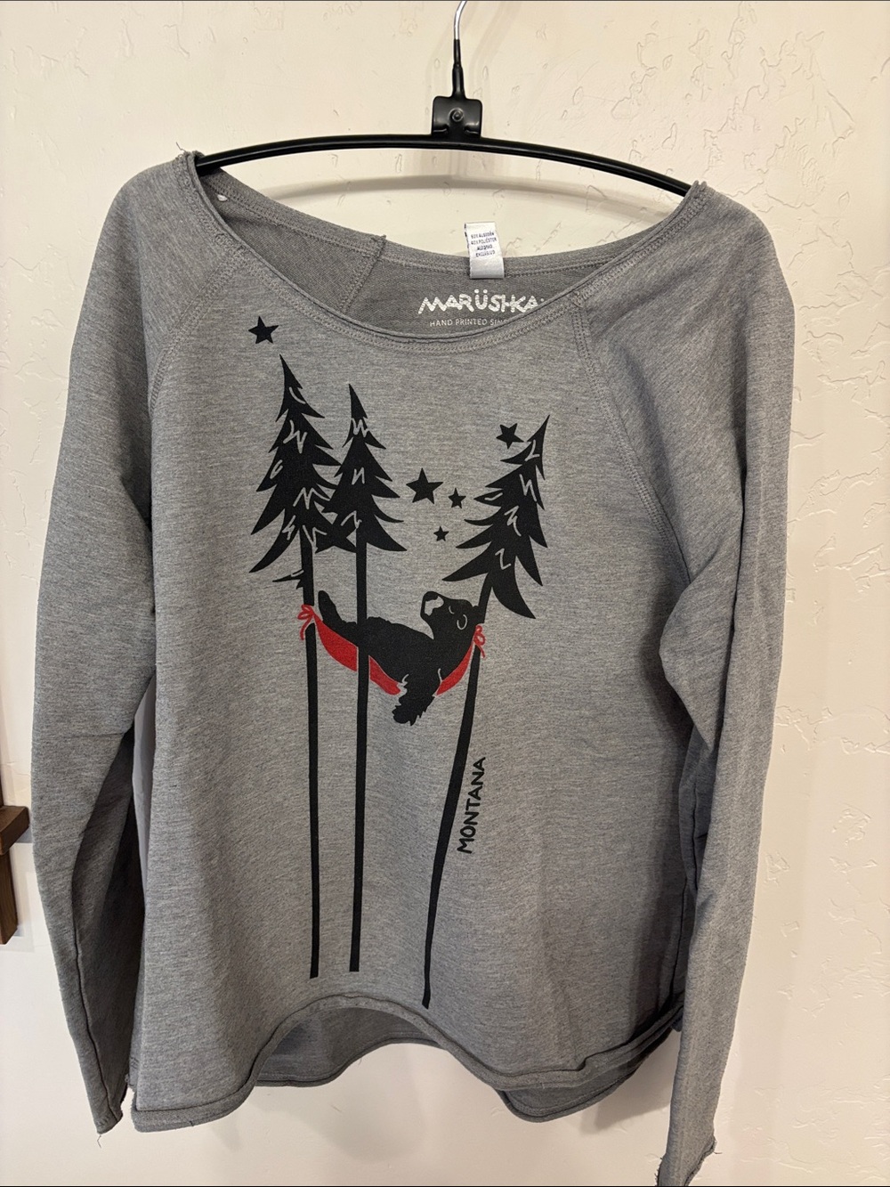 Marushka Montana bear crewneck sweatshirt, M gray